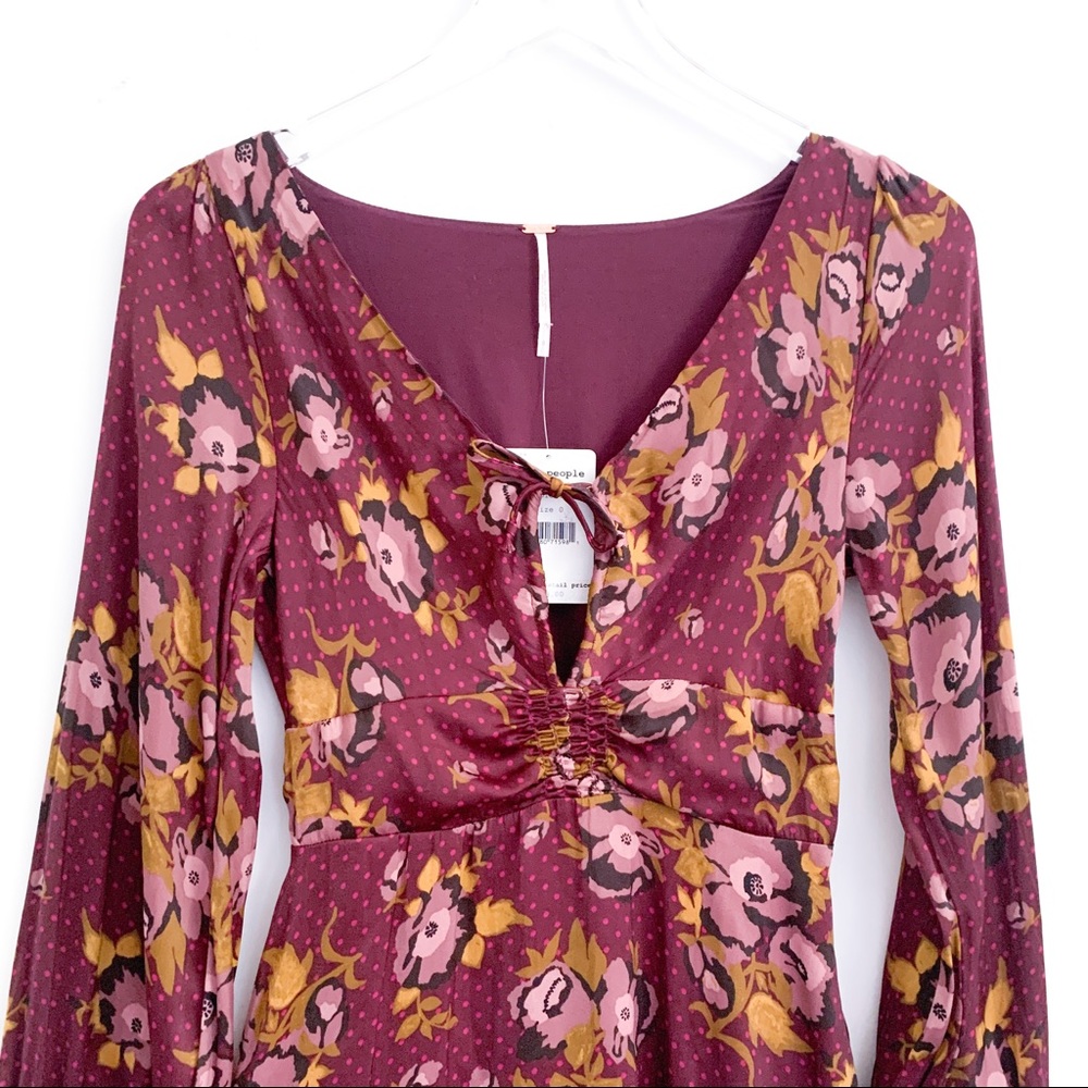 NWT Free People Morning Light Printed Mini Dress Sz 0 - Picture 5 of 13